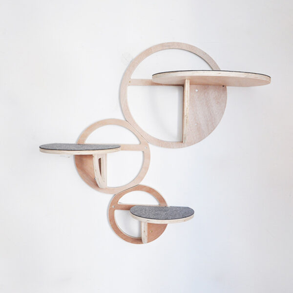 Cat shelves wall climbing wood cat wall shelf set