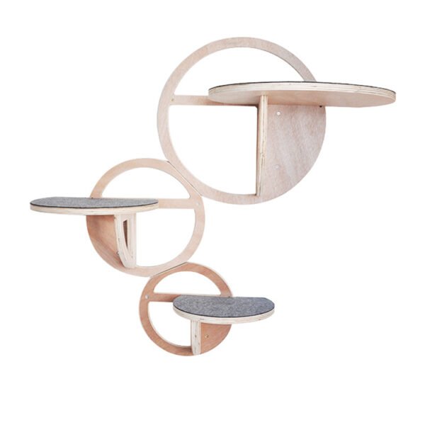 Cat shelves wall climbing wood cat wall shelf set