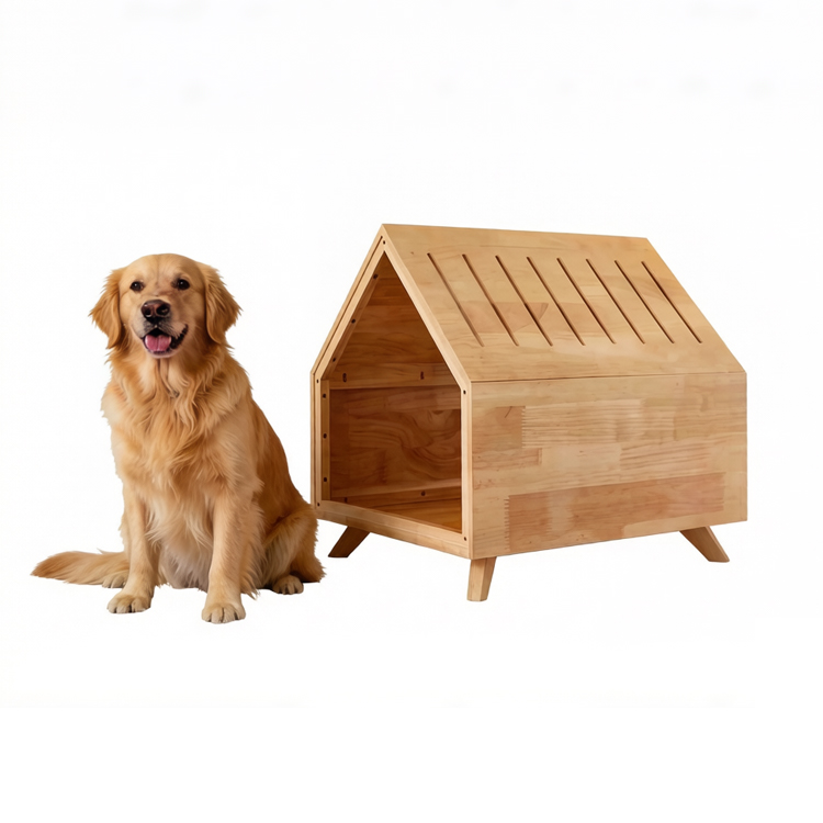 Small Raised Dog Bed Wood 50×60×57cm