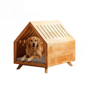 Small Raised Dog Bed Wood 50×60×57cm