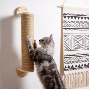 Wall Mounted Cat Scratching Post Plywood 63.5×12×15cm