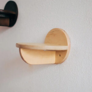 Round Cat Wall Shelves Pine Wood 13×13×12cm