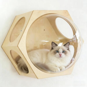 Hexagon Wall Mounted Cat Bed Plywood 43.5×37.7×25cm