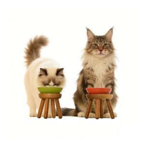 Elevated Cat Bowls Plywood 14×14×12.5cm