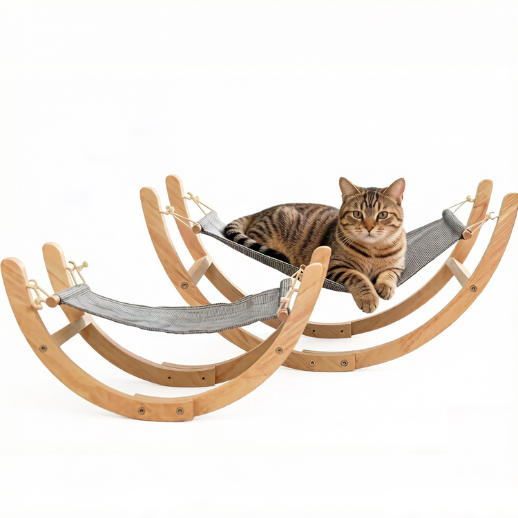 Cat Floor Hammock Wood 50×25.5×25.3cm - Image 2