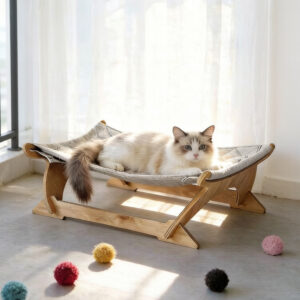 Wood Cat Hammock With Stand 22×15.7×7.8