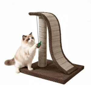 Wood Cat Scratcher With Toy 33.5×55cm