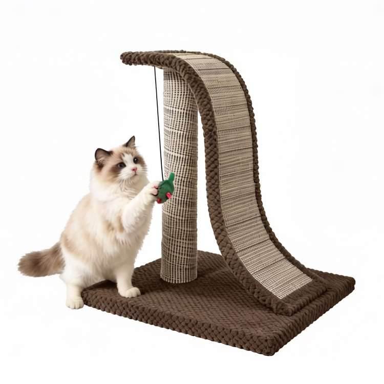 Wood Cat Scratcher With Toy 33.5×55cm