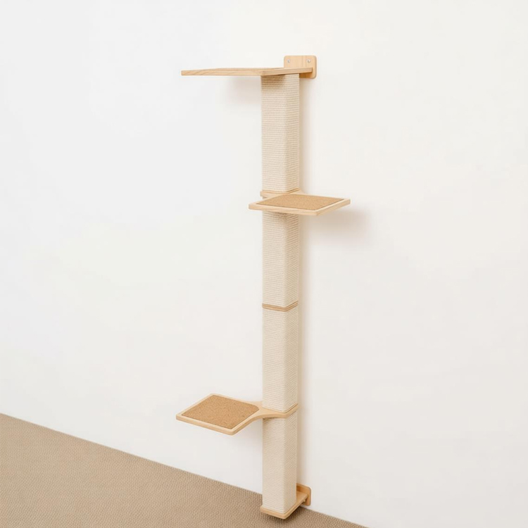 Wall Mounted Cat Climbing Frame Wood 74×29×29cm