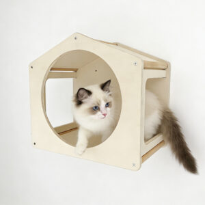 Wall Mounted Cat House Plywood 48×31×45cm