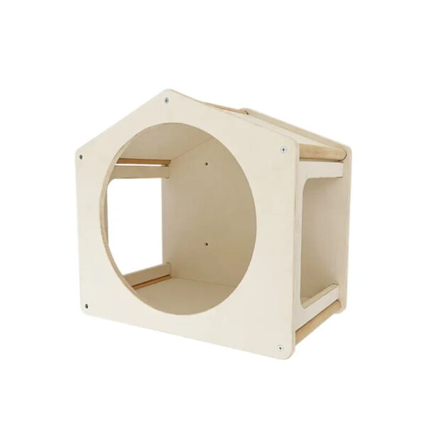 Wall-Mounted Wooden Cat Climbing Gym for Indoor Cats - Space Saving Activity Tower with Perches and Scratching Posts
