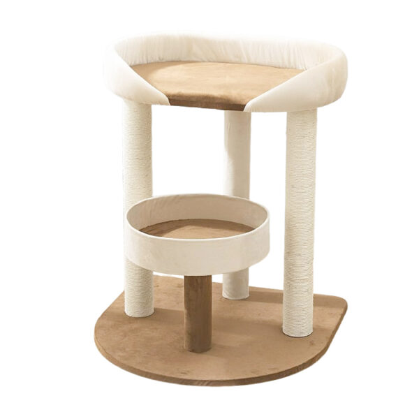 Modern Multi-Level Cat Tower with Oversized Perch Bed