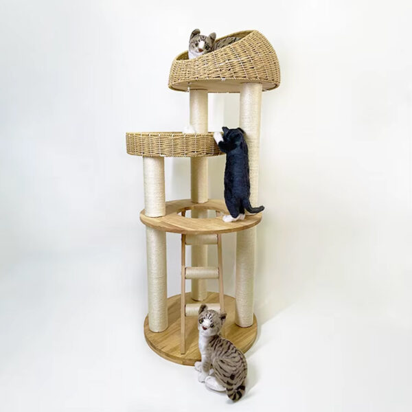 Modern Multi-Level Cat Tree Tower with Sisal Scratching Posts
