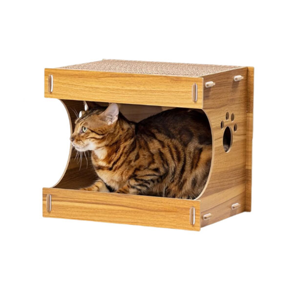 Modular Cat Scratcher House with Scratching Pads and Resting Area