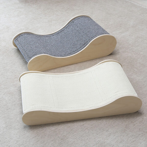 Wave-Design Cat Scratcher and Perch with Eco-Friendly Bed