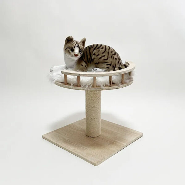 ​​Wooden Cat Tower with Sisal Scratching Posts and Cozy Lounge Bed​