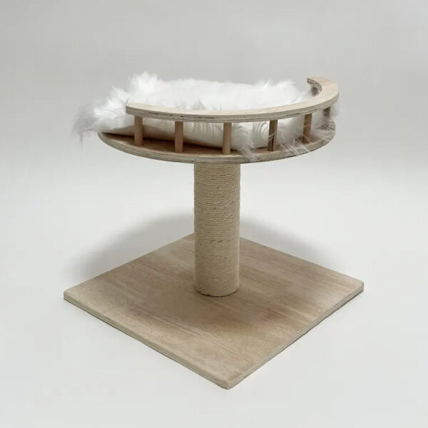 ​​Wooden Cat Tower with Sisal Scratching Posts and Cozy Lounge Bed​