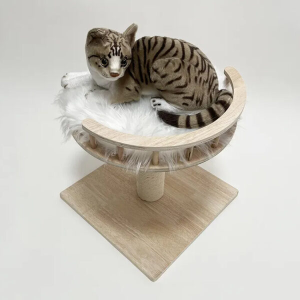 ​​Wooden Cat Tower with Sisal Scratching Posts and Cozy Lounge Bed​