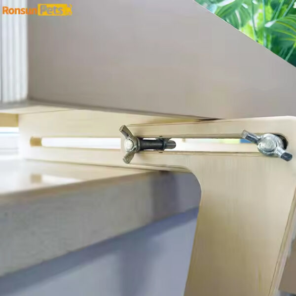 Adjustable Wooden Cat Window Perch with Hammock Bed