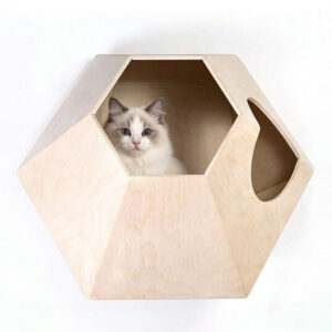 Cat Wall Bed Pine Wood 38×38×34cm