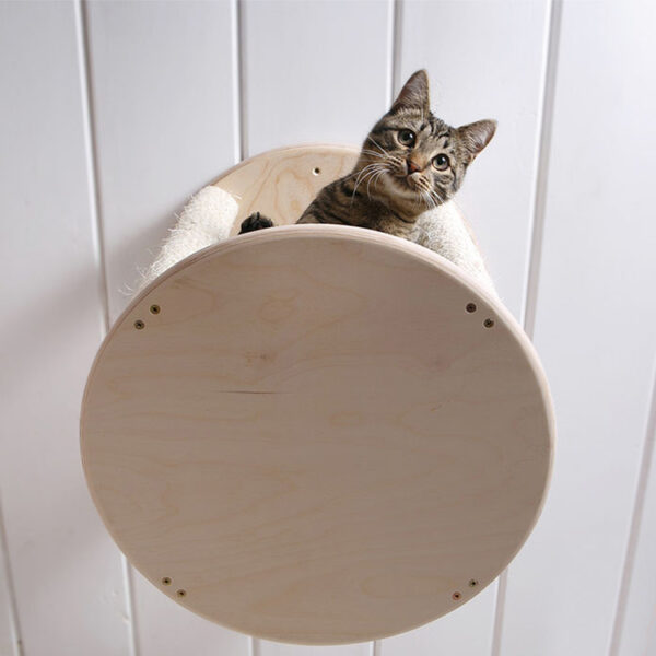 Ceiling-Mounted Cat Climbing Shelf with Rope Wrapping