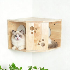 Corner Cat Wall Perch Plywood 40×40×30cm