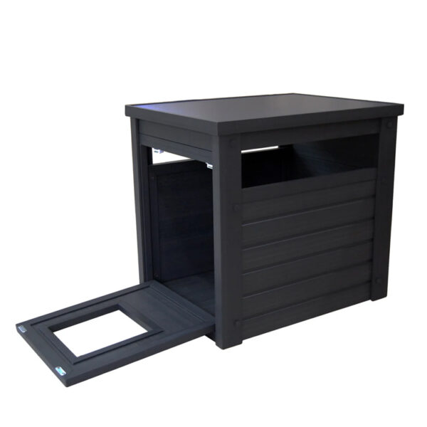 Eco-Friendly Composite Litter Box Enclosure with Flip-Door End Table Design