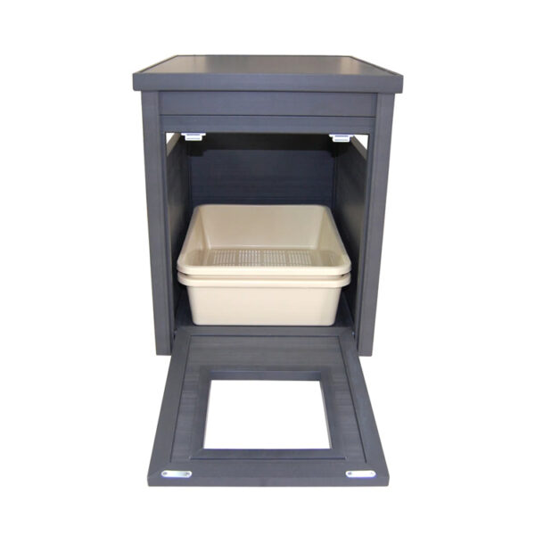 Eco-Friendly Composite Litter Box Enclosure with Flip-Door End Table Design