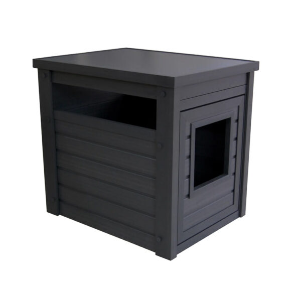 Eco-Friendly Composite Litter Box Enclosure with Flip-Door End Table Design