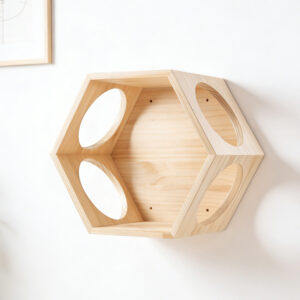 Indoor Cat Wall Bed Pine Wood 40×35×25cm