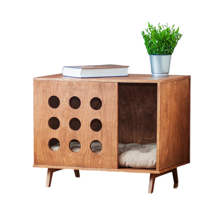 Modern Cabin-Style Pet House with Optional Door