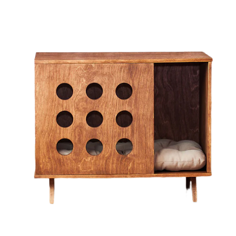 Modern Cabin-Style Pet House with Optional Door