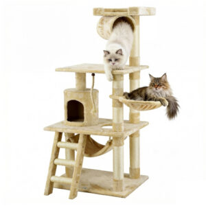 Modern Cat Tree Furniture Sisal & Wood 12.5×13.25×13.25''