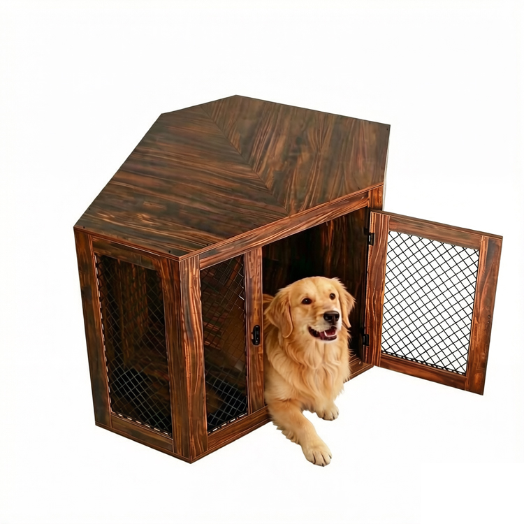 Modern Dog Crate Wood & Metal 132×58×70cm - Image 2