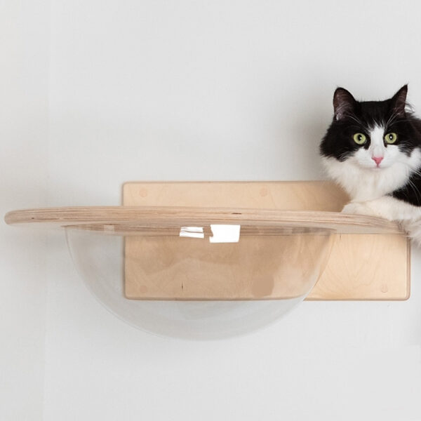 Transparent Acrylic Cat Hammock with Adjustable Wooden Frame