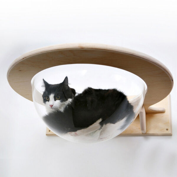 Transparent Acrylic Cat Hammock with Adjustable Wooden Frame