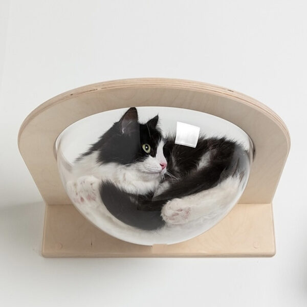 Transparent Acrylic Cat Hammock with Adjustable Wooden Frame