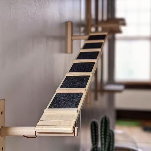 Wall-Mounted Cat Climbing Ladder with Felt Pad