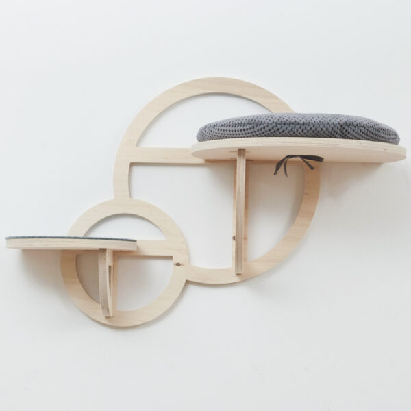 Wall-Mounted Cat Climbing Shelf with Cushioned Perches