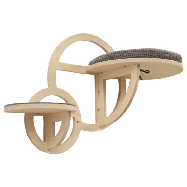 Wall-Mounted Cat Climbing Shelf with Cushioned Perches