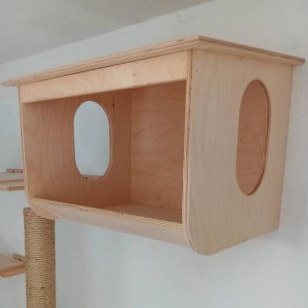 Wall-Mounted Wooden Cat Bed