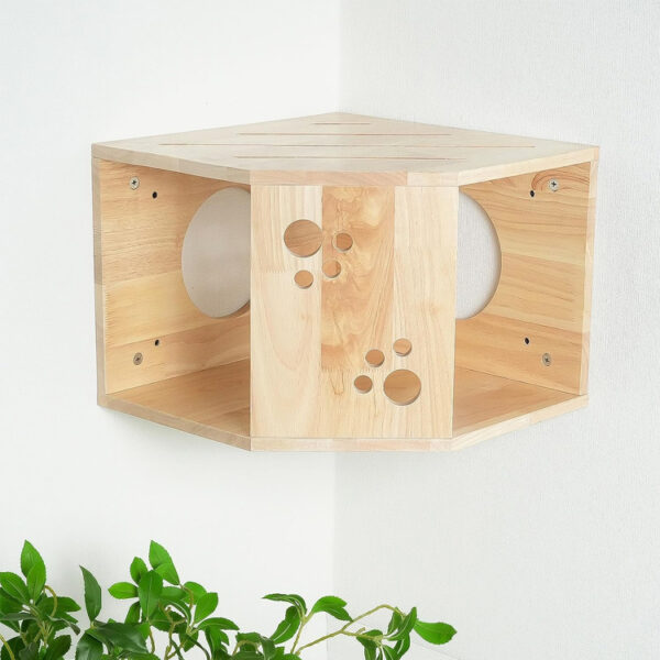 Wood Wall-Mounted Cat Climbing Shelf with Activity Perches