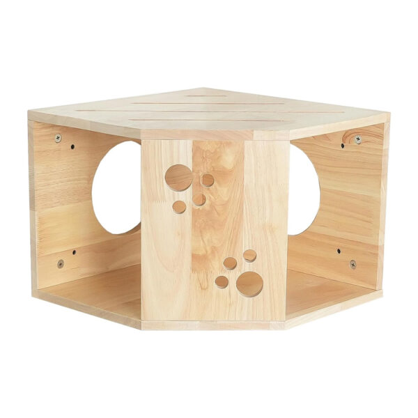 Wood Wall-Mounted Cat Climbing Shelf with Activity Perches