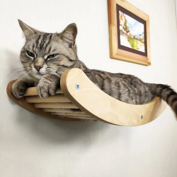 Wooden Wave-shaped Cat Climbing Ladder