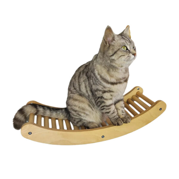 Wooden Wave-shaped Cat Climbing Ladder