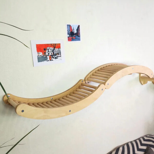 Wooden Wave-shaped Cat Climbing Ladder