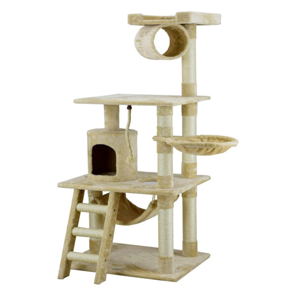 ​​Multi-Level Cat Tree with Sisal Scratching Posts and Faux Fur Perches