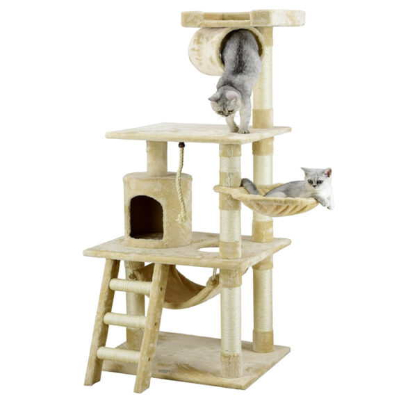 ​​Multi-Level Cat Tree with Sisal Scratching Posts and Faux Fur Perches