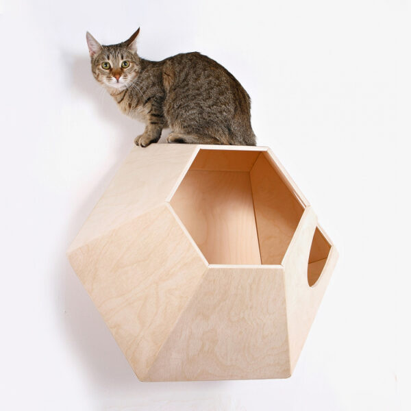 ​​Wall-Mounted Cat Cabin with Customizable Entry​​
