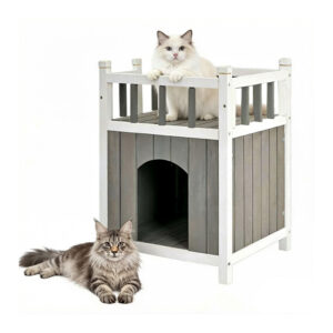 2 Story Cat House Wood 25.5×17.5×17.5